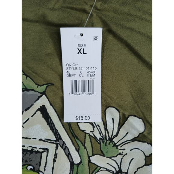 Frog And Toad Shirt Womens XL Green Long Sleeve Tee T-Shirt Book Graphic NWT - Picture 3 of 7